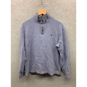 Polo Ralph Lauren Men's Pullover‎ Blue M 1/4 Zip Cotton Sweater Long Sleeve